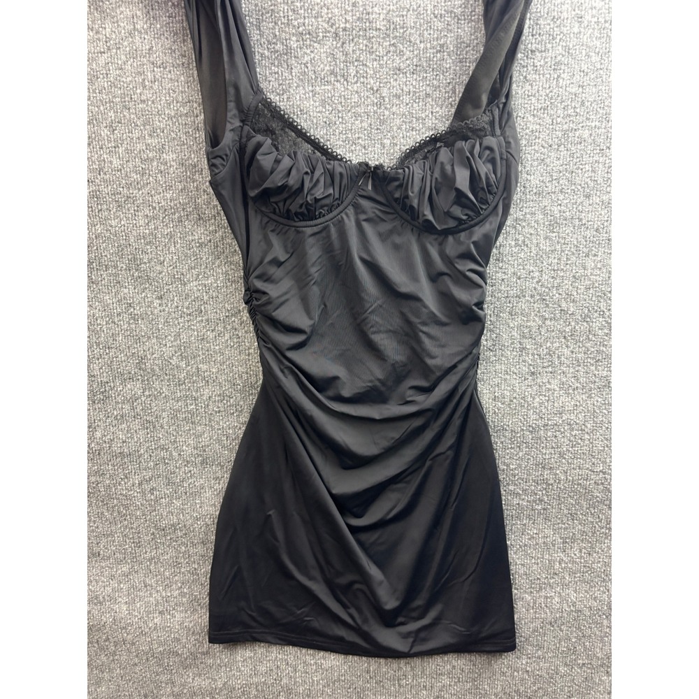 More To Come Revolve Mini Dress Womens Small Ruched Underwire Lace Trim Bodycon